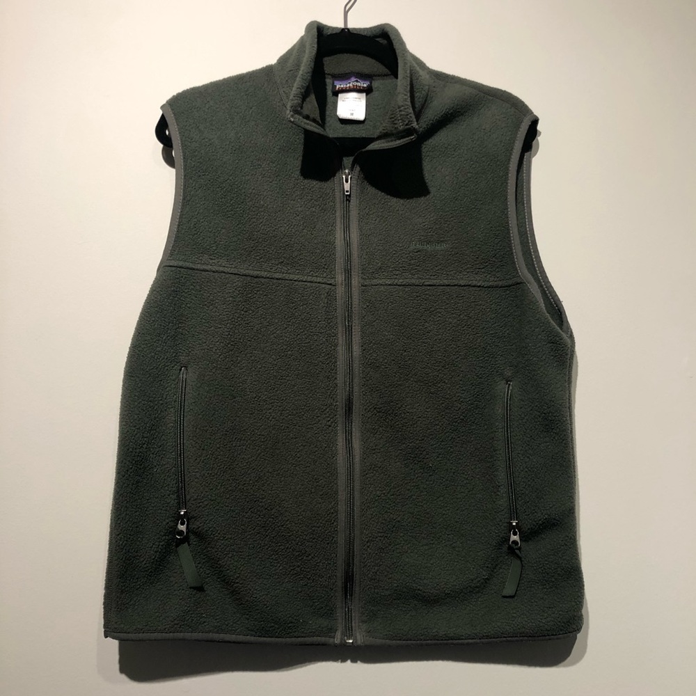 PATAGONIA Synchilla Full Zip Men Vest Medium Green
